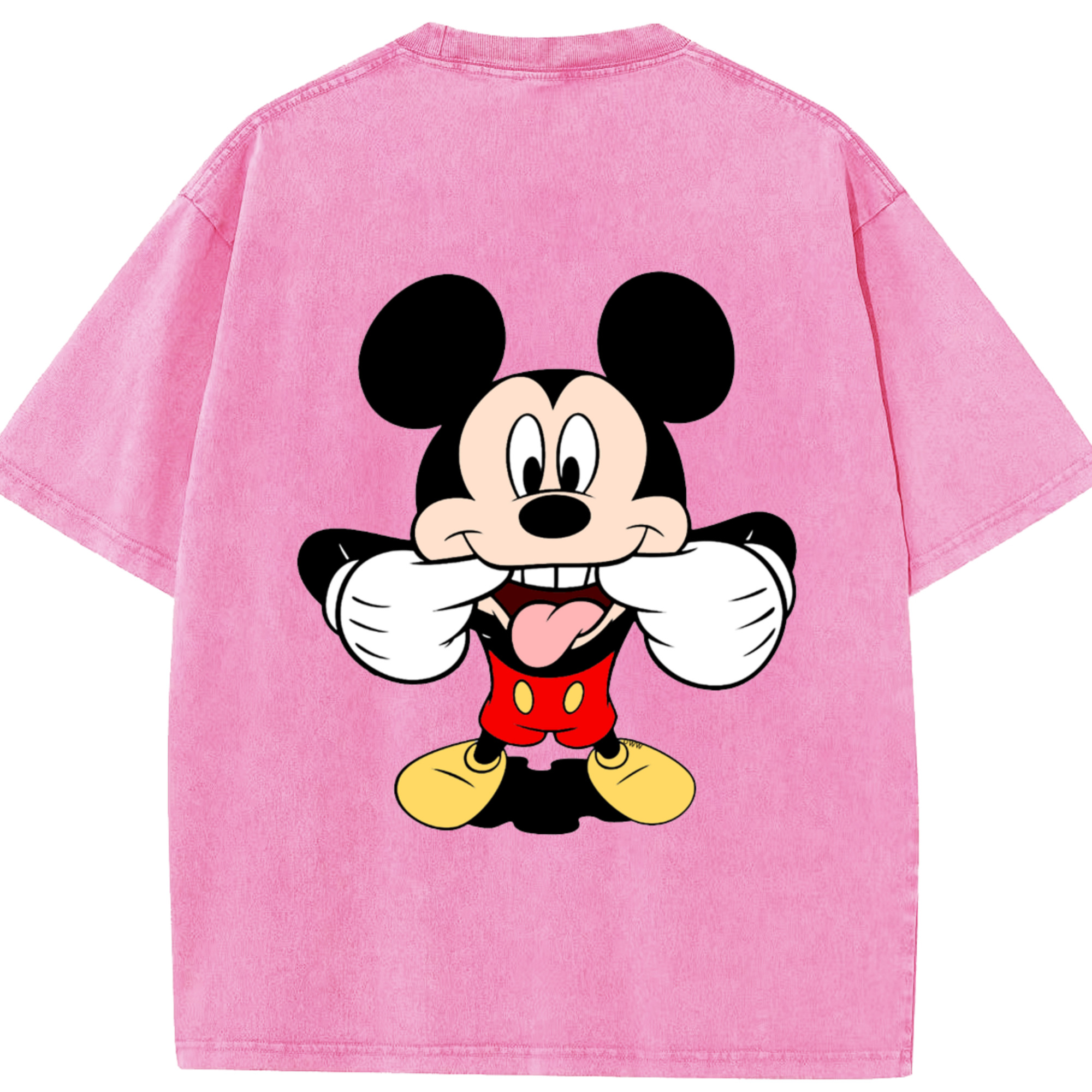 （画像用） ミッキーマウス Mickey Mouse 綿100% ヴィンテージ風 半袖Tシャツ（背面プリント）